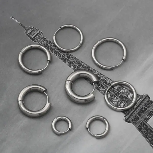 304 Stainless Steel Circle Simple Style Classic Style Earrings