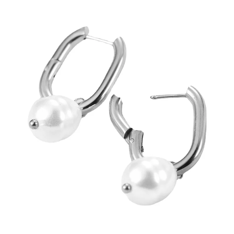 Wholesale 1 Pair Fashion Solid Color Plating Stainless Steel Gold Plated Hoop Earrings