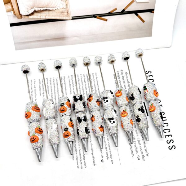 Wholesale DIY Cartoon Dream Full Diamond Beaded Pen Cross-Border Popular Halloween Kuromi Kt Cat Heavy Craft Crystal Diamond Pen