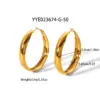 Wholesale PVD Coated Real Gold Plated 18K Gold Round 304 Stainless Steel Classic Style Waterproof Non Tarnish Earrings