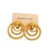 Wholesale Gold Titanium Steel Geometric Earrings Simple Design Luxury Women's Fashion Jewelry Elegant Vintage Sensation Round Shape
