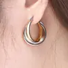 Wholesale Simple Style Geometric Circle Stainless Steel Round Ellipse Earrings