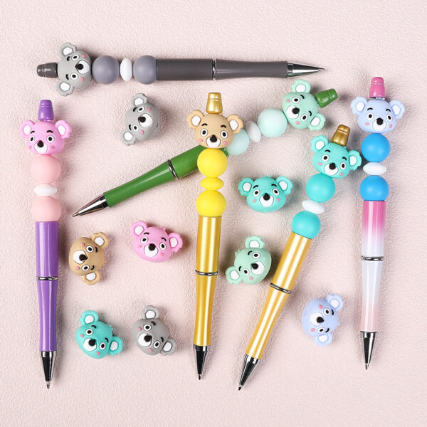 Wholesale New koala drop glue 3D silicone beads children handmade DIY material beaded cartoon animal silicone beads