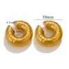 PVD Coated 18K Gold Real Gold Plated Solid Color Titanium Steel Simple Style Waterproof Non Tarnish Ear Cus