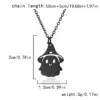 Wholesale 201 Stainless Steel Pumpkin Ghost Spider Plated KC Golden Plated Funny Asymmetrical Hollow Out O-shaped Chain Gold Black Pendant Necklace