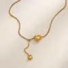 Wholesale PVD Coated Real Gold Plated 18K Gold Heart Shape 304 Stainless Steel Elegant Sexy Romantic Waterproof Non Tarnish 304 Stainless Steel Lobster Trigger Clasp Closure Pendant Necklace