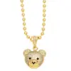 Wholesale Hip-hop Streetwear Bear Copper 18k Gold Plated Zircon Pendant Necklace In Bulk