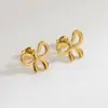 1 Pair Cute Simple Style Classic Style Bow Knot Plating 304 Stainless Steel 14K Gold Plated Stainless Steel Earrings