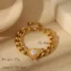 Wholesale Jewelry French Style Romantic Simple Style Red Heart Solid Color 304 Stainless Steel 18K Gold Plated Bracelets Jewelry Set