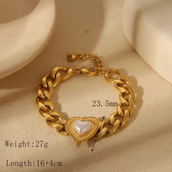 Wholesale Jewelry French Style Romantic Simple Style Red Heart Solid Color 304 Stainless Steel 18K Gold Plated Bracelets Jewelry Set