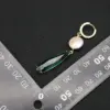 Wholesale 1 Pair Retro Square Inlay Copper Zircon Drop Earrings