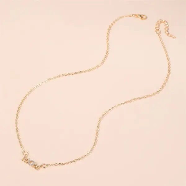 Wholesale Jewelry Simple Style Letter Copper Diamond Necklace