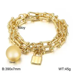 Gold Bracelet Kb150341-Z [Chain Is Copper, Accessories Are Stainless Steel]]