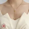 Wholesale PVD Coated Real Gold Plated 18K Gold Geometric 304 Stainless Steel Fashion Waterproof Non Tarnish 304 Stainless Steel Necklace