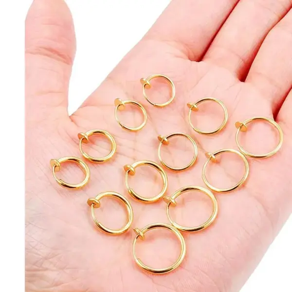 Wholesale PVD Coated 18K Gold Real Gold Plated Solid Color 304 Stainless Steel Simple Style Waterproof Non Tarnish Ear Cuffs