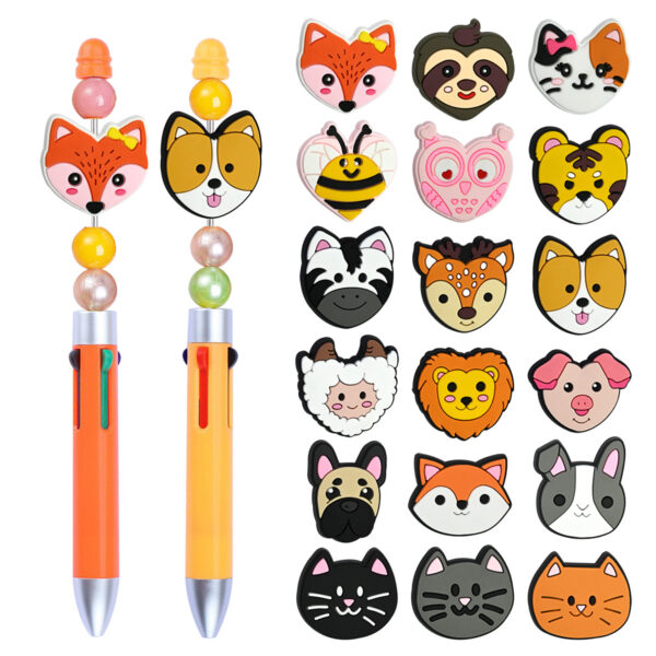 Wholesale Cartoon animal head series of colorful beads