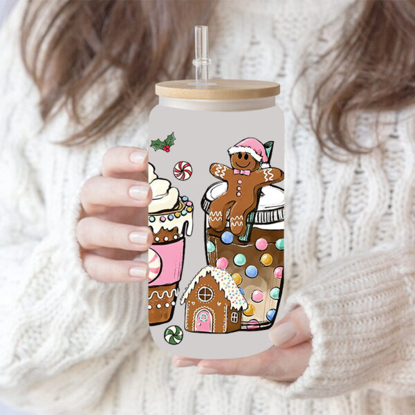 Wholesale UV Transfer Paste Glass 16oz Cup UV DTF Wraps 23cmX11cm