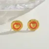 Wholesale Geometric Heart Shaped Stainless Steel 18K Gold Plated Earrings Fashionable Casual Elegant Cute Polished Finish For All Seasons