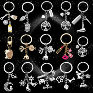 Wholesale Cross-border Amazon New Ancient Silver Drop Oil Key Accessories Creative Bag Keychain Jewelry Pendant Factory