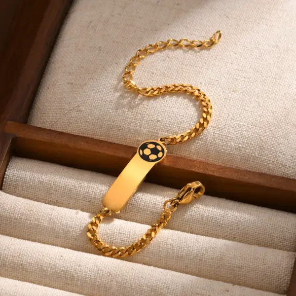 Wholesale PVD Coated Real Gold Plated 18K Gold Car Football 304 Stainless Steel Cute Simple Style Waterproof Non Tarnish 304 Stainless Steel Bracelets