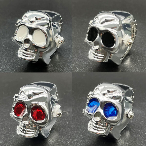 Wholesale [Ring watch] cross-border foreign trade personality skull ring watch men and women ghost student flip animation ring
