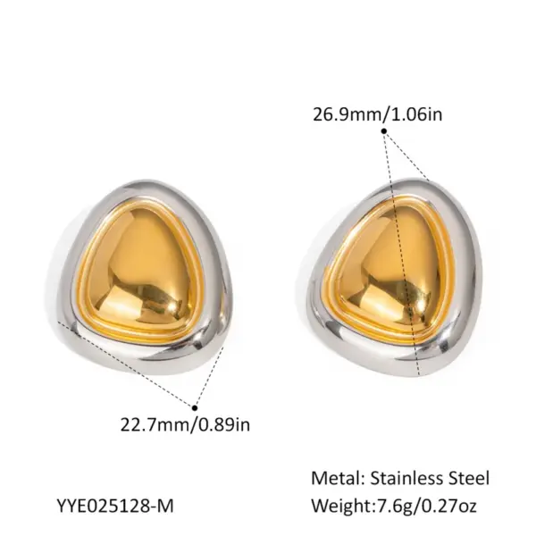Wholesale PVD Coated Real Gold Plated 18K Gold Geometric Star Heart Shape 304 Stainless Steel Elegant Glam Lady Waterproof Non Tarnish Ear Studs
