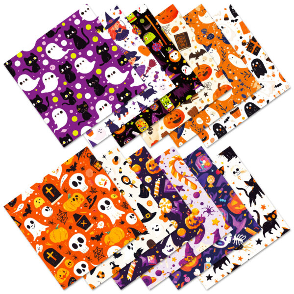 oly-54496f585fcf8507172954007849e105 Wholesale 12 sheets of Halloween material paper pumpkin ghost bat hand account collage base paper Amazon Halloween material paper