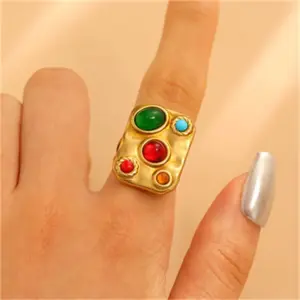 22 18K Real Gold Square 9512 / Adjustable Opening / 1 Piece