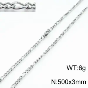 Steel Color 500 * 3mm = Necklace KN197288-Z