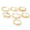 Wholesale Jewelry Fashion Letter 304 Stainless Steel 18K Gold Plated Stainless Steel Rings