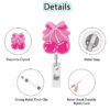 Wholesale New Acrylic Pink Bow Retractable and Rotatable Badge Reel Medical Lady Id Buckle Easy-Pull Buckle