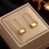 Wholesale PVD Coated 18K Gold Plated Solid Color 304 Stainless Steel Punk Waterproof Non Tarnish Earrings