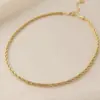 Wholesale PVD Coated 18K Gold Real Gold Plated Twist 304 Stainless Steel Simple Style Waterproof Non Tarnish 304 Stainless Steel Necklace