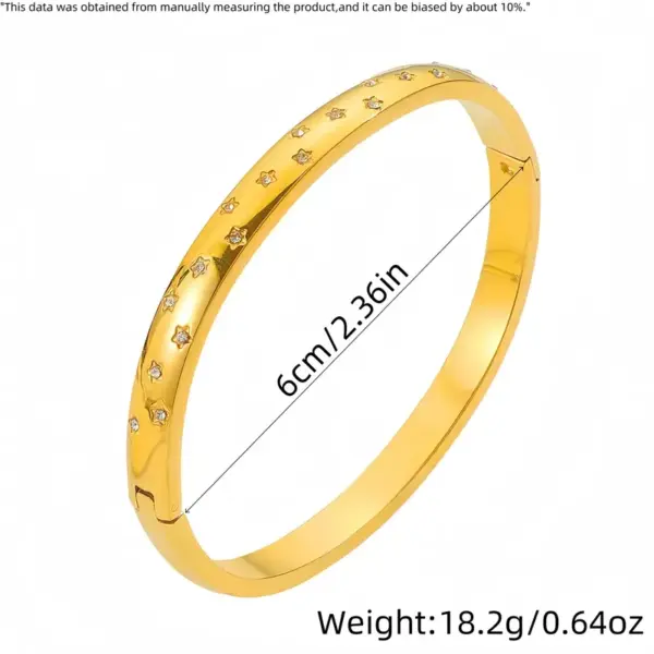 Wholesale Titanium Steel Starset 18K Gold Plated Simple Couple Gift Bracelet Casual Elegant Daily Wear Unisex Bracelet