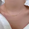 oly-54605898d233bb355fede777029cae87 Wholesale 304 Stainless Steel Solid Color Electroplated Golden Plated Simple Style Necklace