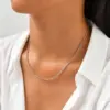 201 Stainless Steel Solid Color PVD Coated Real Gold Plated 18K Gold Basic Simple Style Waterproof Non Tarnish Olive Bead Necklace Necklace