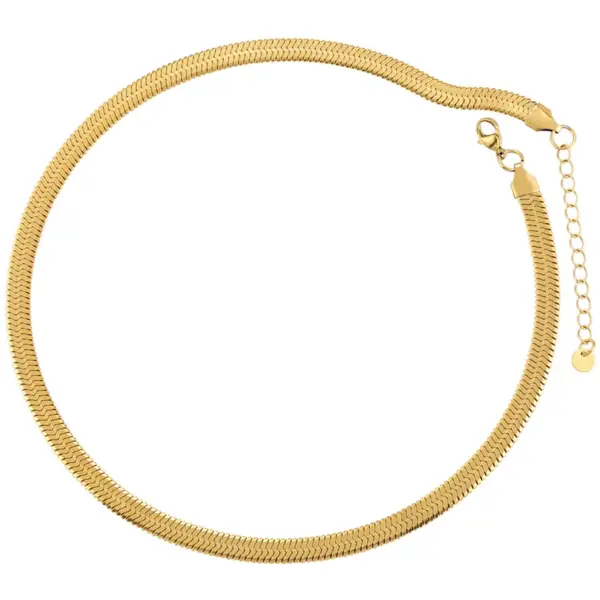 Wholesale PVD Coated 18K Gold Plated Solid Color Stainless Steel Simple Style Waterproof Non Tarnish Necklace