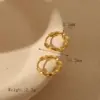 Wholesale 1 Pair Basic Commute Round Solid Color 304 Stainless Steel 14K Gold Plated Ear Studs