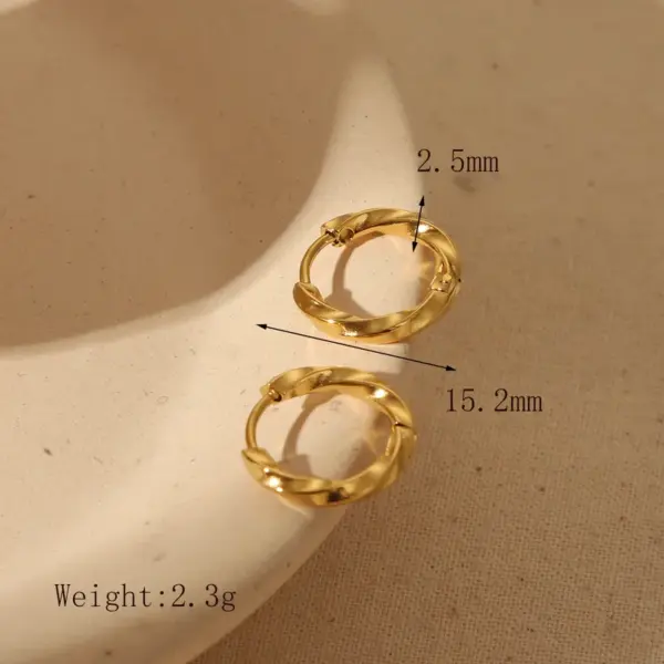 Wholesale 1 Pair Basic Commute Round Solid Color 304 Stainless Steel 14K Gold Plated Ear Studs