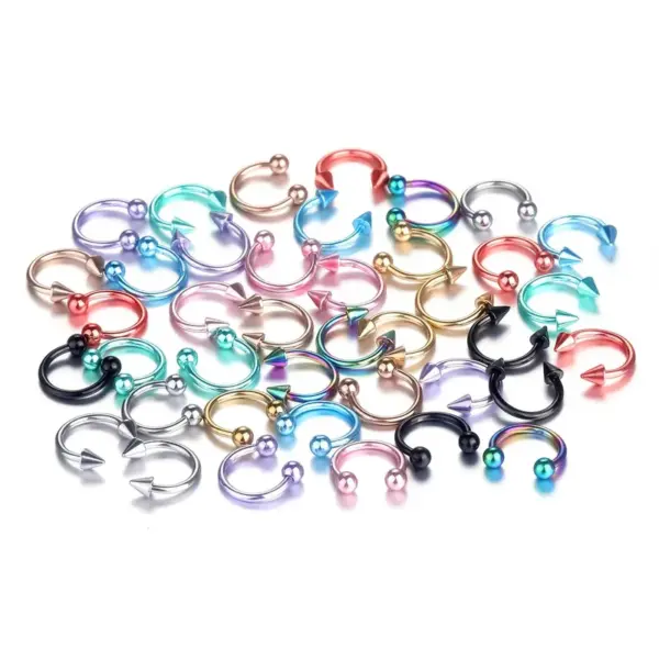 Classic Style Solid Color Stainless Steel Nose Ring In Bulk Nose Pin