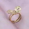 Wholesale PVD Coated Real Gold Plated 18K Gold Flower 304 Stainless Steel IG Style Simple Style Waterproof Non Tarnish Open Rings