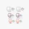 Wholesale 1 Pair IG Style Elegant Sweet Oval Plating 925 Sterling Silver Freshwater Pearl Stone-Free Electroplated Silver Plated Women's White Pink Purple Ear Studs