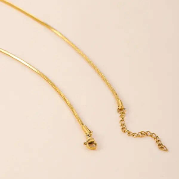 Wholesale Titanium Steel Square Snake Bone Chain Necklace Unisex Hip Hop Trend Clavicle Chain Jewelry Non-Fading Stainless Steel