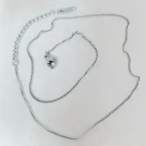 Steel Color Curb Necklace 40 5cm