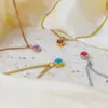 Wholesale PVD Coated Real Gold Plated Geometric Stainless Steel Simple Style Waterproof Non Tarnish 304 Stainless Steel Pendant Necklace