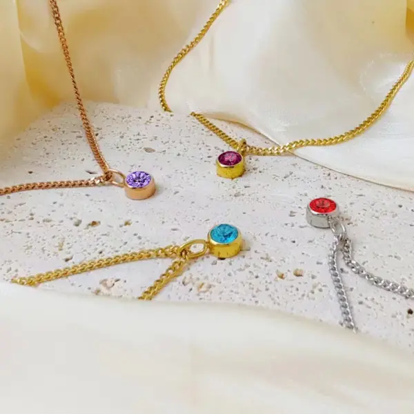 Wholesale PVD Coated Real Gold Plated Geometric Stainless Steel Simple Style Waterproof Non Tarnish 304 Stainless Steel Pendant Necklace