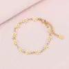 Wholesale Water Plating 18K Gold Plated Flower Stainless Steel Basic 304 Stainless Steel Bracelets