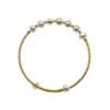 Wholesale Elegant Retro Round Freshwater Pearl Metal Bangle