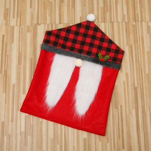 Red and black plaid rudolph chair cover for women