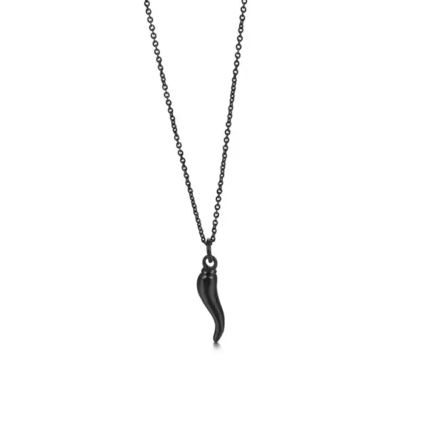 Wholesale Titanium Steel Simple Style Chili Polishing Enamel Plating Pendant Necklace